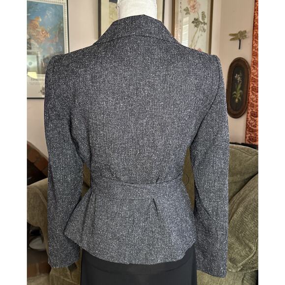 The Limited Collection Gray Plaid Belted Vintage Jacket Size Medium - Picture 2 of 4